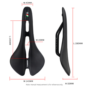 Selim de Bicicleta TOSEEK Pro em Couro Microfibra com Carcaça de <span class=keywords><strong>Nylon</strong></span> e Fibra de Vidro, Trilhos Redondos 7x7mm, Assento Antiderrapante para Bicicletas de Estrada e MTB, Peças de Corrida - Product Image 2