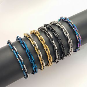 <span class=keywords><strong>Bracelet</strong></span> gourmette cubaine en acier inoxydable pour hommes, plaqué sous vide, fait main, style hip-hop, bijoux de mode streetwear, vente en gros usine - Product Image 1