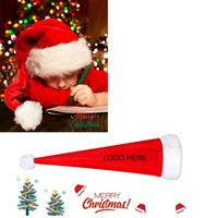 Gorro Navideño Extra Largo de Felpa de Poliéster, Estilo Europeo, Decorativo para Fiestas, Accesorio de Regalo