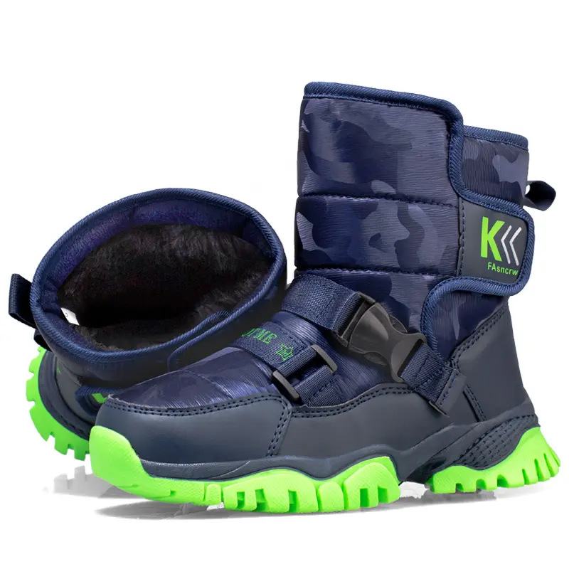 Winter new boys more colorful leisure short tube cotton shoes with velvet warm crampons antiskid cuhk children snow boots