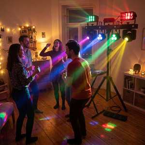 Sistema de Iluminación DJ Profesional Portátil Marslite con Soporte <span class=keywords><strong>Move</strong></span> + Iluminación DJ ILS Gig Bar 2 para Discoteca, Bar, Fiesta, Set de Luces DJ - Product Image 3