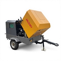 Compresseur d'air à vis portable haute efficacité 20 bar 25 bar / 185 CFM 250 CFM avec moteur Cumins