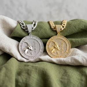 Colgante de Moneda con Cabeza de Cabra de Moissanita Plateada, Estilo Hiphop Iceout, Joyería de Moda de Lujo para Fiestas y Eventos, Diseño Premium Atrevido y de Alta Gama - Product Image 2