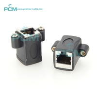 Acoplador de alimentación CAT5e RJ45 8P8C hembra a hembra, bloqueo de tornillo de mamparo, adaptador de montaje en Panel empotrado, enchufe Ethernet LAN