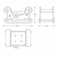 Lit pour chat en carton ondulé en forme de traîneau du Père Noël, griffoir de Noël, maison pour animaux avec coussin rouge