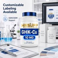 Capsules de peptides de cuivre GHK-CU haute puissance, pureté de 99 %, dosage réglable de 250 mcg à 100 mg, certificat d'authenticité (COA) disponible par lots
