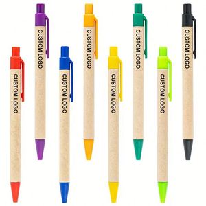 Bolígrafos Ecológicos de Papel Reciclado con Logotipo Personalizado, Tinta Azul y Negra, Impresión Serigráfica, para Uso Promocional Económico - Product Image 1