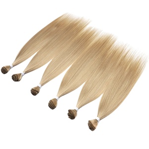 FASHION IDOL 20 22 24 Pouces 300g/6pcs Mèches <span class=keywords><strong>de</strong></span> cheveux synthétiques Yaki Lisses à trame nouée à la main Ombré Blond Toutes Couleurs pour <span class=keywords><strong>Salon</strong></span> - Product Image 1