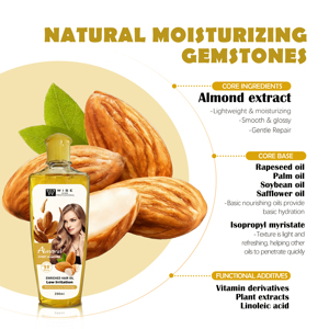 <span class=keywords><strong>Aceite</strong></span> Capilar <span class=keywords><strong>de</strong></span> <span class=keywords><strong>Almendras</strong></span> 200ml, Tratamiento Orgánico para el Cuidado del Cabello, Suero Acondicionador Profundo que Suaviza el Cabello, Marca Privada OEM - Product Image 6