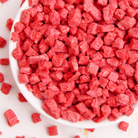 Natuurlijk gevriesdroogde aardbeienkorrels, bulk FD fruit grondstof, aangepaste verpakkingen & private label beschikbaar