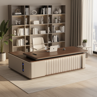 Ensemble de bureau et chaise de direction moderne en bois avec design extensible
