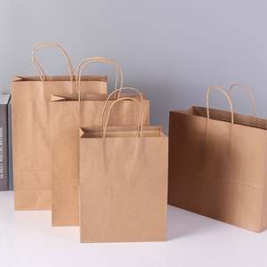 Paper <b>Bag</b> Custom Printed Kraft Paper <b>Bags</b> Recyclable Shopping Clothing Gift <b>Bag</b> <b>Food</b> Take Away With Your Own Logo - Product Image 3