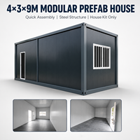 Maison modulaire préfabriquée en acier 4x3x9M, assemblage rapide, cabine à panneaux sandwich pour bureau, stockage, salle de simulation de golf