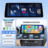 Autoradio 12,3 pouces 2K QLED pour BMW X3 F25/X4 F26 2011-2017, CarPlay sans fil, Android Auto, GPS, Android 14, 4G LTE, DSP, 8 cœurs