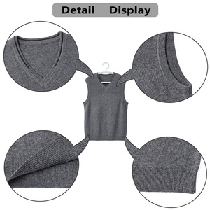 <span class=keywords><strong>Gilet</strong></span> da <span class=keywords><strong>Uomo</strong></span> in Maglia Misto <span class=keywords><strong>Lana</strong></span>, Viscosa, Nylon e Cashmere, Antipiega, Spesso, Senza Maniche, Tinta Unita, Morbido e Setoso - Product Image 3