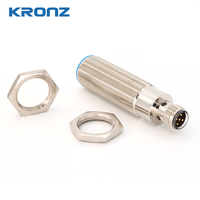 KRONZ M18 Sensor Ultrasonik Output Switching PNP NO Jangkauan Deteksi 60-1000mm IP67 Sensor Jarak Industri Saklar Proximitas