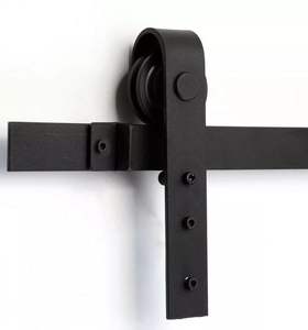 Mini Sistem Pintu Gudang Geser untuk Kabinet Hitam Rel Rol Lemari Track Set Kabinet Pintu Perangkat Keras - Product Image 2