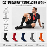 Chaussettes de compression personnalisées pour la récupération, la course à pied, le cyclisme, le marathon – Support OEM, vente en gros, conception gratuite, logo personnalisé
