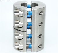 Accouplement fendu en deux parties en acier inoxydable collier d'arbre de serrage rigide avec rainure de clavette