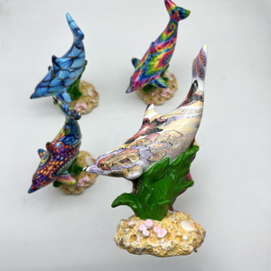 Recuerdo Turístico de Venta Popular, Figura Decorativa de Delfín Oceánico de Resina Ecológica, Adorno para el Hogar - Product Image 5