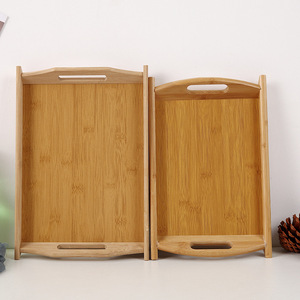 Juego de bandejas de servir de bambú Gechuang, rectangulares, con asa, para uso doméstico y en restaurantes. - Product Image 2