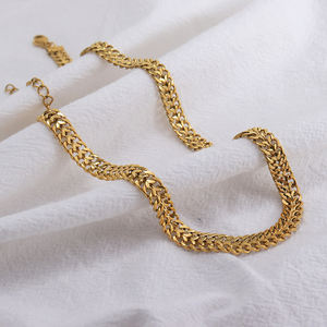 Ensemble <span class=keywords><strong>de</strong></span> bijoux Hip Hop, chaîne cubaine plate réglable, Bracelet <span class=keywords><strong>de</strong></span> cheville, <span class=keywords><strong>en</strong></span> acier inoxydable, chaînes cubaines épaisses imperméables - Product Image 6