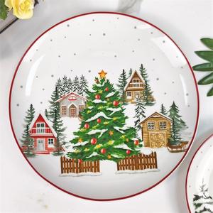 Exquisito juego de vajilla de cerámica de 12 piezas: diseños múltiples duraderos, elegantes y ecológicos, fáciles de limpiar. Venta directa de fábrica. - Product Image 2