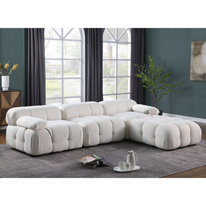 Sofá de esquina seccional con mechones moderno para muebles de sala de estar, sofá Reversible, reposabrazos extraíble Modular de 3 plazas - Product Image 2