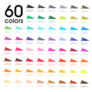 Bolígrafos de pincel de Punta doble de <span class=keywords><strong>60</strong></span> colores promocionales, rotuladores de pluma de acuarela de dibujo, bolígrafo de pincel de acuarela de fábrica personalizado para pintar - Product Image 2