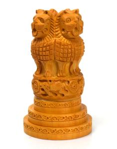 Nirmala Handicrafts – Pièce décorative de table/bureau en bois, style pilier Ashoka indien, finition antique - Product Image 3