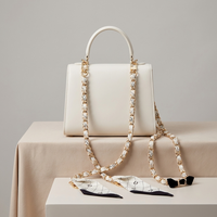 Chaîne de sac de luxe en soie entrelacée avec métal, accessoires de décoration pour sacs à main, poignée de sac DIY, cadeau