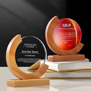 लकड़ी के आधार पुरस्कार के साथ खाली 2026 स्पष्ट राउंड क्रिस्टल ट्रॉफी कंपनी स्मृति चिन्ह उपहार - Product Image 5