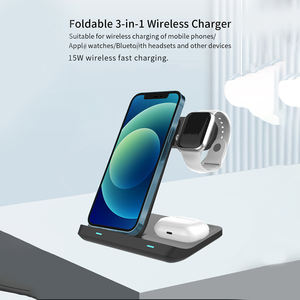 Prix <span class=keywords><strong>de</strong></span> gros Support <span class=keywords><strong>de</strong></span> charge sans fil pour téléphone Voyage universel 15w Portable 3 en 1 Chargeur sans fil pliable pour tous les téléphones - Product Image 4