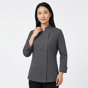 Uniforme d'hôtel moderne 100% coton à manches longues unisexe, vente en gros, veste de chef respirante contemporaine, vêtements de restaurant - Product Image 1