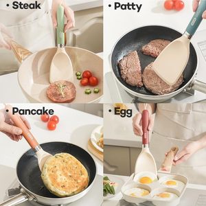 Cosamtec Silicone Spatula Set 2 Pieces Burnt Orange Heat Resistant Cooking Turner <b>Utensils</b> - Product Image 6