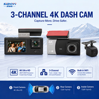SIBOYI 2.0 İnç IPS Ekran 4K Ultra HD 3 Kanallı Araç Kamerası Dahili WiFi Araç DVR Kaydedici Geniş Açılı Kamera Sürüş İçin