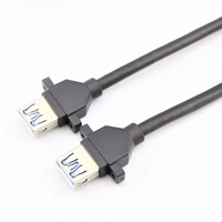Cable Coaxial 3 USB 3.0 +12V Power IDE20PIN a Doble USB 3.0 Hembra Tipo A de 50cm con Certificación FCC para Computadora