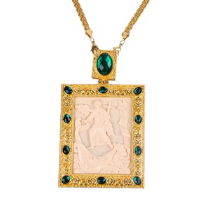 Ortodoxa oro Ghain pecho libre de la PU de la caja de regalo de aleación de Zinc OEM ODM grande <span class=keywords><strong>ruso</strong></span> obispo cruz Pectoral collar - Product Image 1
