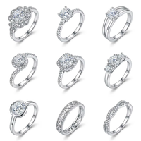 Prix de gros, bagues en argent sterling 925 personnalisées avec moissanite, coupe princesse carrée, bijoux de fiançailles en moissanite, vente en gros