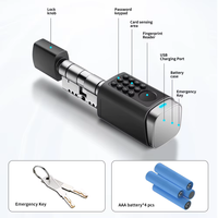 Serrure cylindrique intelligente réglable, antivol, étanche IP66, avec empreinte digitale et mot de passe, pour application TTLock, porte électronique sans clé
