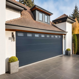 Puerta DE GARAJE DE ACERO aislada de estilo americano moderno Puerta motorizada marrón Portone Sezionale para aplicaciones de almacén residencial - Product Image 4