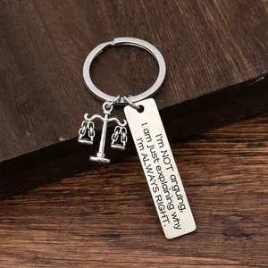 Ich streite nicht mit dem Anwalt – Motivierender klassischer runder Schlüsselanhänger aus Zinklegierung, Schmuckzubehör, Anhänger, Geschenke, Mode - Product Image 5