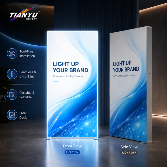 TIANYU Modular Backlit LED Light Box Portable Aluminum Frame Fabric Graphic Exhibition Display Solution
