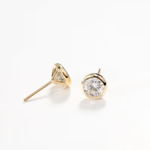 Boucles d'oreilles de luxe en or massif avec diamants de laboratoire de 2 carats, fermoirs à vis, bijoux raffinés, cadeau d'anniversaire ou de mariage pour femme - Product Image 3