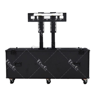 <span class=keywords><strong>Cassa</strong></span> di volo TV completamente nera motorizzata <span class=keywords><strong>per</strong></span> schermi da 70-75 pollici con doppi montanti di sollevamento - Product Image 1