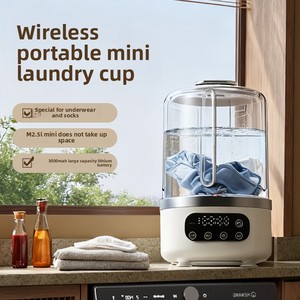 Portable <b>Mini</b> Washing Machine With Spin Dryer Foldable for Travel Dormitory Compact Design for Small Spaces With Top-loa - Product Image 5