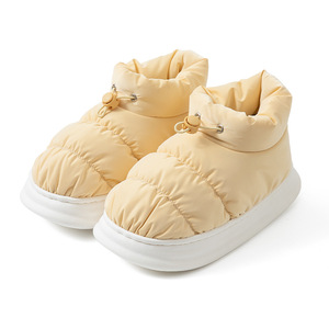 Waterproof <strong>feathers</strong> <strong>with</strong> cotton <strong>slippers</strong> female winter home indoor large base anti-skid couples high top cotton shoes wholesales - Product Image 2