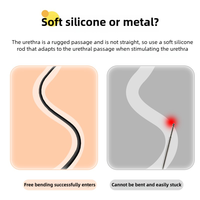 Silicone Long Urétral Vibrateur Mâle Pénis Plug Tube Urétral Son Dilatateur Adulte Gay Hommes Sex Toys