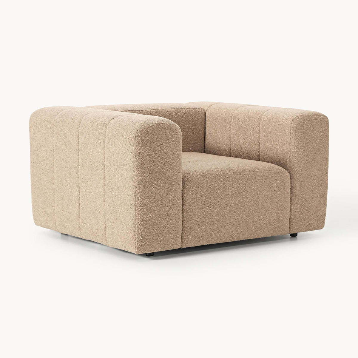 Tissu bouclé beige