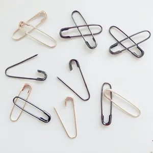 Figura di U Loopless Spille di Sicurezza Non Intoppo Sciarpa Del Hijab Pins in Nero